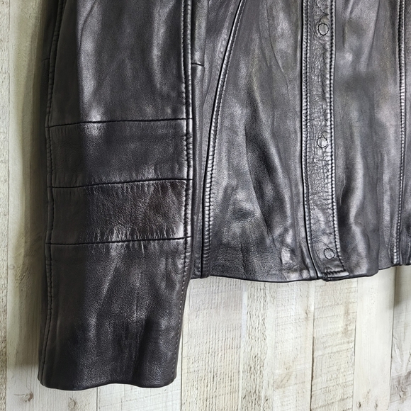 Women's Black Lamb Leather Jacket. Size Medium. Carbon2Cobalt - Picture 2 of 16